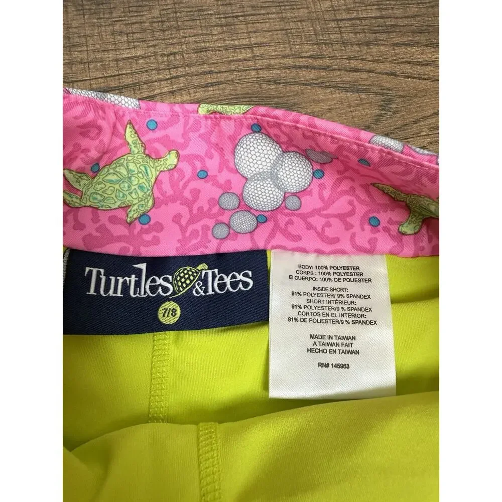 Turtles & Tees Girls Sz 7/8 Tennis Golf Skort Skirts Set Of 2 Scallop Hem Ribbon